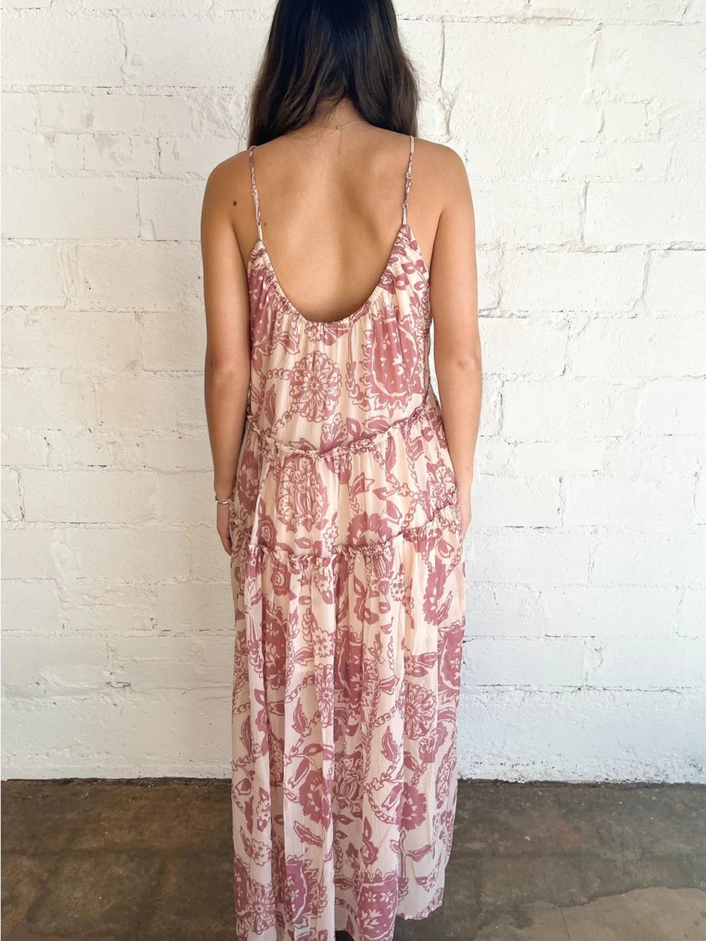 Free People Pink Boho Floral Maxi Dress size XS - Picture 2 of 7